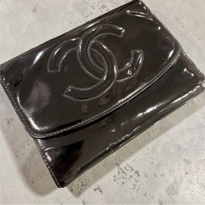 Chanel | Authentic Timeless Vintage Black Patent Leather Flap Wallet